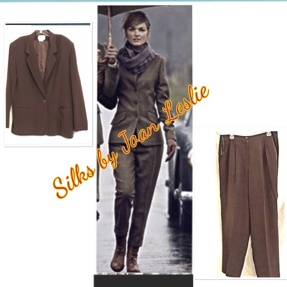 Silks by Joan Leslie Silk Business Pantsuit Sz 14